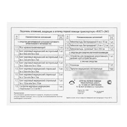 Автомобильная аптечка первой помощи «ФЭСТ», дорожная, перечень №2, красная