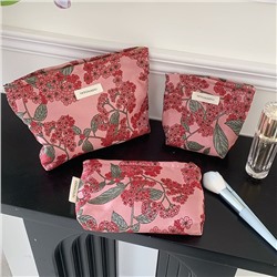 Brand retro cloth, cosmetic bag, shoulder bag, small clutch bag, storage system with zipper, flowered