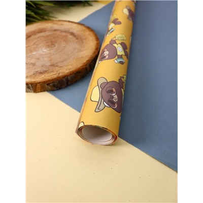 Упаковочная бумага «Teddy», yellow (50*70 см)