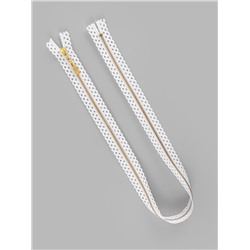 Молния металлическая, №3, неразъёмная, замок автомат, 60 см, белая