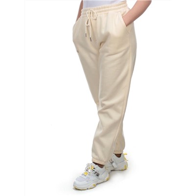 M041 BEIGE Брюки спортивные женские на флисе (100% хлопок) 7986
