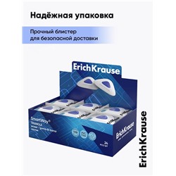 Ластик с держателем ErichKrause "SmartWay Triangle", треугольный, средней жёсткости, гипоаллергенный, в пакете с европодвесом