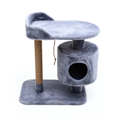 Комплекс для кошек с когтеточкой, лежанкой, джут, 58 х 38 х 70 см, серый