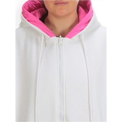 2562 WHITE/PINK Худи женское (50 гр. синтепон)