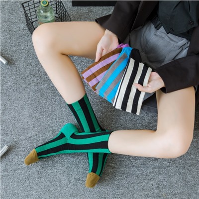 Sports cotton Japanese design knee socks for men and women, internet celebrity, mid-length