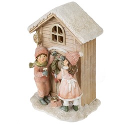 GAEM Фигурка декоративная с подсветкой "Дети и домик", L13 W10 H19 см