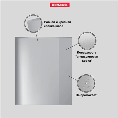 Набор обложек ПП 10 штук, 212 х 347 мм, 50 мкм, ErichKrause Fizzy Clear, для тетрадей и дневников, фиксированная, с тиснением