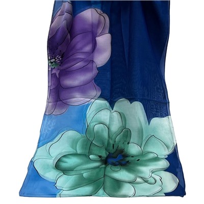 Шарф шифоновый с цветочным рисунком 3D Арт М52/7