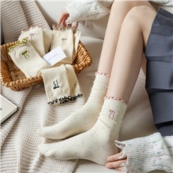 Tide, knee socks with bow, Japanese school skirt, with embroidery, mid-length