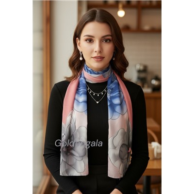 Шарф шифоновый с цветочным рисунком 3D Арт М52/12