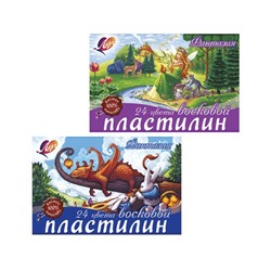 Пластилин восковой ЛУЧ "Фантазия", 24 цвета, 360 г, со стеком, картонная упаковка, 25С1525-08