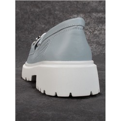 03-PDD153-2 GRAY/BLUE Полуботинки женские (натуральная кожа)
