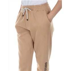 M053 BEIGE Брюки спортивные утепленные женские (85% хлопок, 10% полиэстер, 5% спандекс)