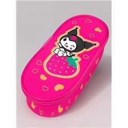 Пенал корпусный овальный "Kuromi", (22,5*9*5 см)