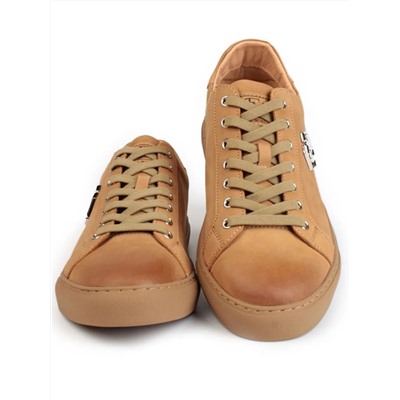 03-P255-3A YELLOW/BROWN Полуботинки спортивные мужские (натуральная замша)