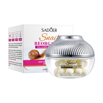 Крем для лица с муцином улитки SADOER Snail грrganize Collagen, 70 гр