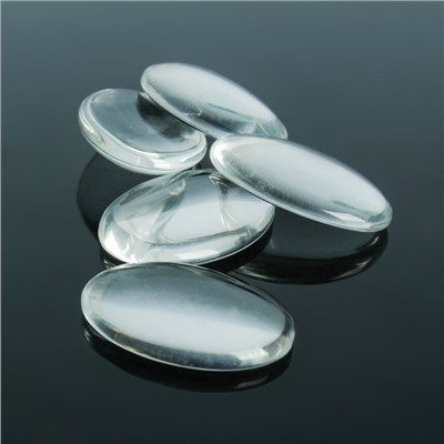 Кабошон стекло, овал 18×25 мм (набор 5 шт.), цвет прозрачный