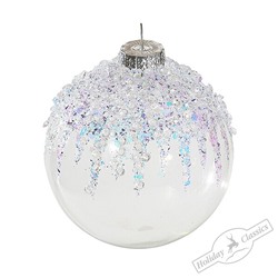 Шар "Синий иней" (стекло прозрачное) 8 см