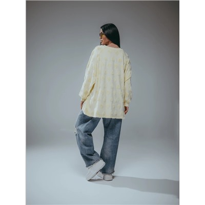 Свитшот Ребекка махра сердца сливочное масло Лт