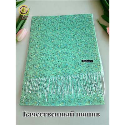 Палантин из хлопка и бамбука премиум Арт 2459/7 фон цвета светлый авокадо