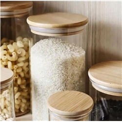 Банка с бамбуковой крышкой для сыпучих продуктов, 1100мл. 228.6200607