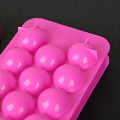 Форма для льда «Шар», 20 ячеек, пластик, голубая