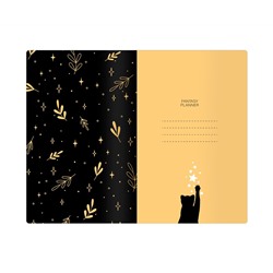 Планер недатированный, 32л., 135*210мм, на скобе MESHU "Black cat", матовая ламинация, золотая. фольга
