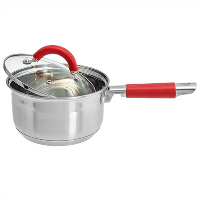 Ковш 2,1 л, 16×9,5 см, из нержавеющей стали со стеклянной крышкой WEBBER BE-345/2