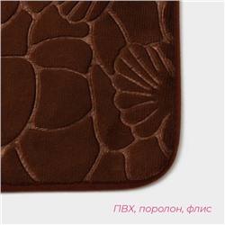 Коврики для ванной и туалета Доляна «Галька, ракушки», 2 шт., 40×50 см, 50×80 см