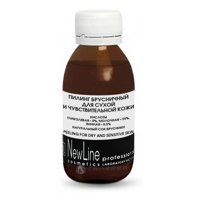 КОРА New Line Пилинг брусничный  д/сухой и чувствительной кожи АНА 26%  Ph 2.3, 100мл