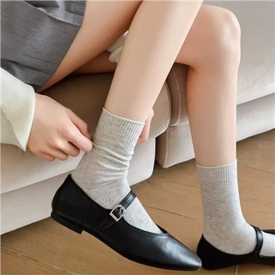 Summer thin trend cream cotton socks, mid-length