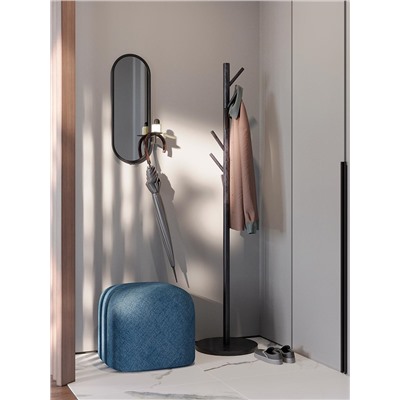 Зеркало настенное с полкой Yens, черное