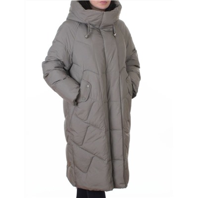 A621 GRAY/GREEN Пальто зимнее женское (200 гр. холлофайбер)