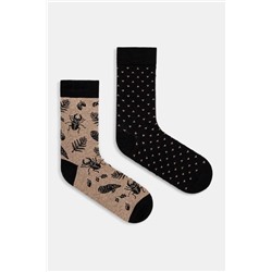 Skarpetki bawełniane męskie wzorzyste (2-pack) kolor multicolor