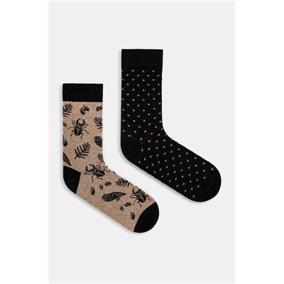 Skarpetki bawełniane męskie wzorzyste (2-pack) kolor multicolor