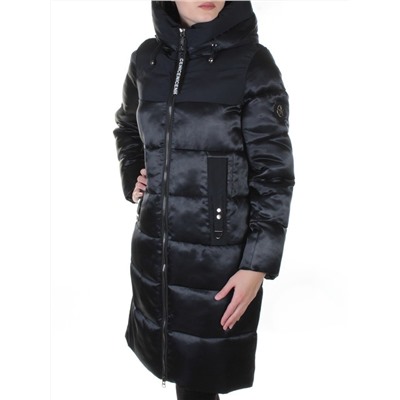 2235 BLACK Пальто стеганое зимнее Qirikui