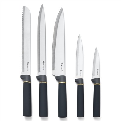 НАБОР AGNESS ИЗ 11ПР: 5 НОЖЕЙ,ПОДСТАВКА,ПОЛОВНИК,ЛОЖКА,ЛОПАТКА,ШУМОВКА,ЛОЖКА ДЛЯ СПАГЕТТИ