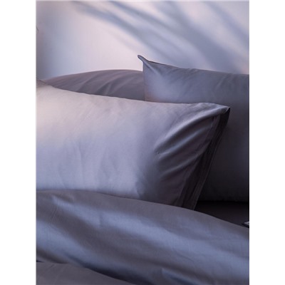 Набор наволочек из премиального сатина светло-серого цвета из коллекции Essential, 50х70 см