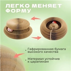 Когтеточка - трансформер с шариком для кошек "МУРРРЛЫКА", радуга, 6 трансформаций, 11*24см