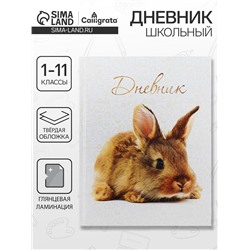 Дневник школьный для 1-11 классов, «Заяц», твёрдая обложка 7БЦ, глянцевая ламинация, 40 листов