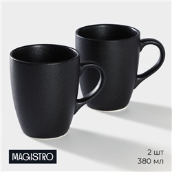 Кружка Magistro Carbon, 380 мл, фарфор, чёрная