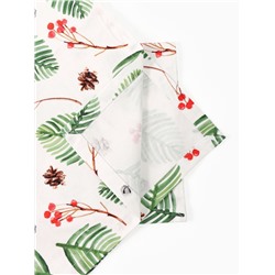 Набор новогодних салфеток «С Новым Годом», с декоративными кольцами, 40×40 см - 2 шт., 100% хлопок, саржа 190 г/м²