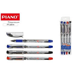 Набор шариковых ручек 4цв PIANO маслян основа игольч  PT-209-5/Китай