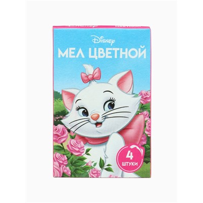 Мелки цветные школьные, 4 шт., Коты аристократы, прямоугольные