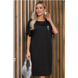 Платье Кайла (черное/брошь) П13181-10М
