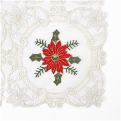 Скатерть новогодняя «Этель. Пуансеттия» с вышивкой, 120×150±5 см, 100% п/э