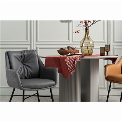 Стул Allar, экокожа, рогожка, серый