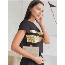 Нарядная футболка с золотистым принтом