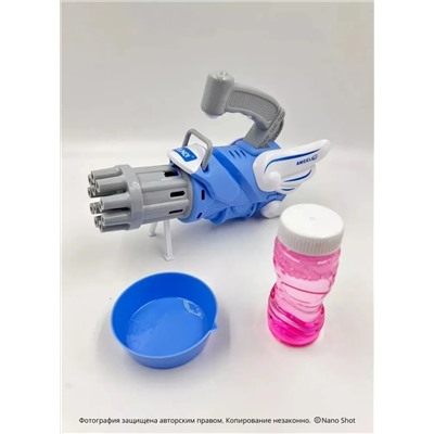 Пушка-генератор мыльных пузырей детский, синий