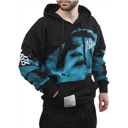 2626 BLACK/BLUE Толстовка мужская (75% хлопок, 20% полиэстер, 5% спандекс)